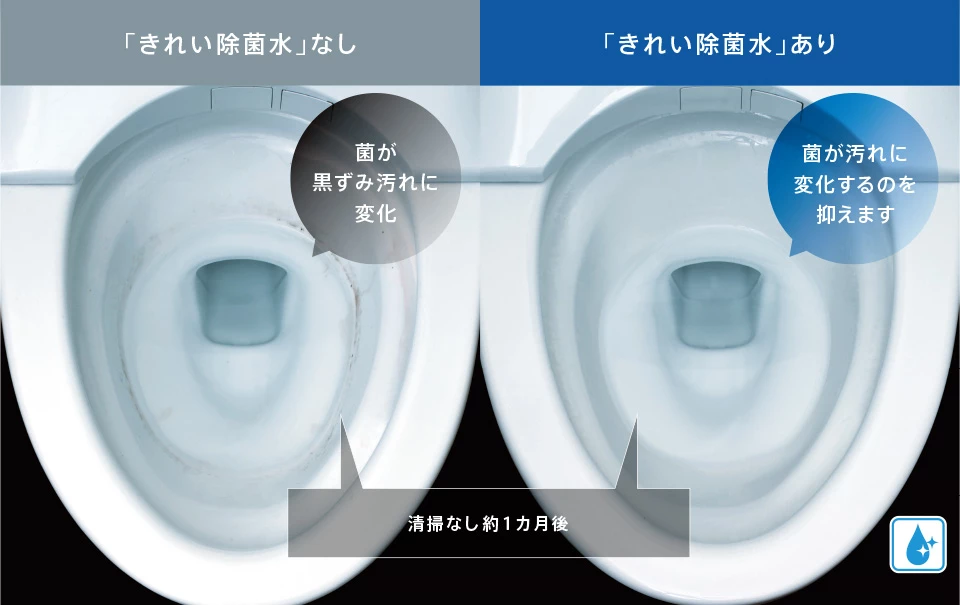 TOTO きれい除菌水ありなし比較
