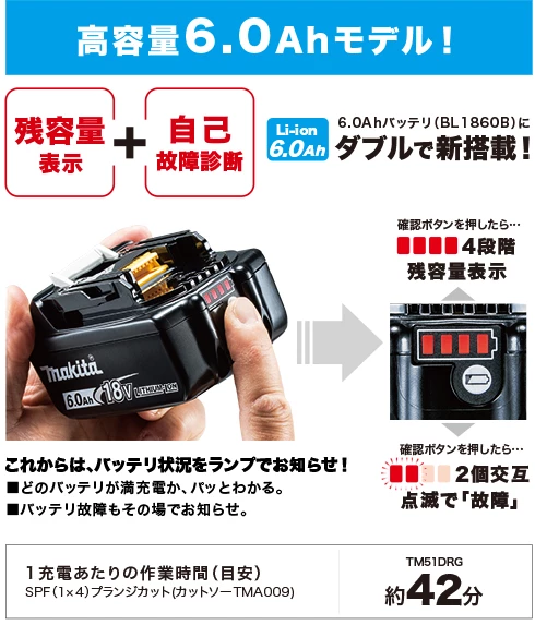 TM51DRG_高容量6.0Ahモデル!