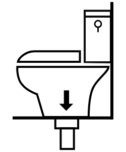 床排水200mmトイレのイラスト